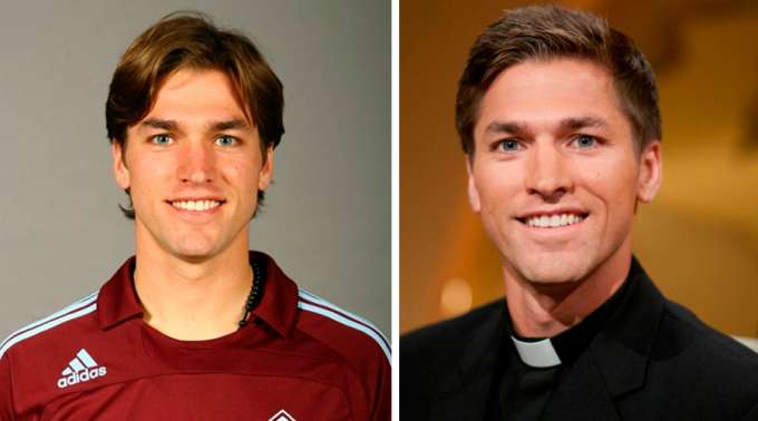 El P. Chase Hilgenbrinck. Foto 1: Cortesía Colorado Rapids. Foto 2: EWTN